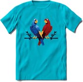 Lovebirds - Valentijn T-Shirt | Grappig Valentijnsdag Cadeautje voor Hem en Haar | Dames - Heren - Unisex | Kleding Cadeau | - Blauw - XL