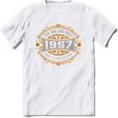 1957 The One And Only T-Shirt | Goud - Zilver | Grappig Verjaardag  En  Feest Cadeau | Dames - Heren | - Wit - XL