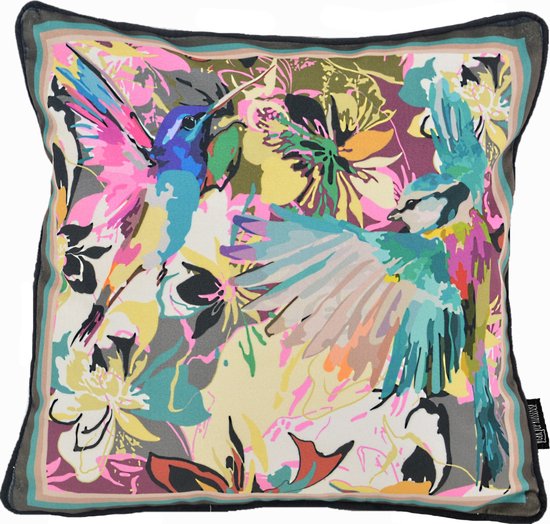Velvet Artistic Birds Kussenhoes | Fluweel / Polyester | 45 x 45 cm