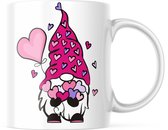 Valentijn Mok met tekst: gnome hartjes muts | Valentijn cadeau | Valentijn decoratie | Grappige Cadeaus | Koffiemok | Koffiebeker | Theemok | Theebeker