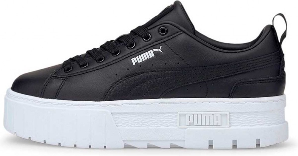 Puma Mayze Classic Dames Platform schoenen sneakers Leer 384209-03 Zwart
