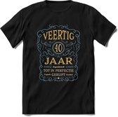 40 Jaar Legendarisch Gerijpt T-Shirt | Sky Blue - Ivoor | Grappig Verjaardag en Feest Cadeau Shirt | Dames - Heren - Unisex | Tshirt Kleding Kado | - Zwart - L