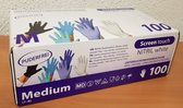 Nitril handschoenen - wegwerp - poedervrij - Screen Touch - Wit - Medium - 100 stuks