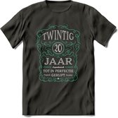 20 Jaar Legendarisch Gerijpt T-Shirt | Aqua - Grijs | Grappig Verjaardag en Feest Cadeau Shirt | Dames - Heren - Unisex | Tshirt Kleding Kado | - Donker Grijs - XL