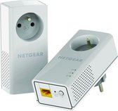 NETGEAR Pack van 2 adapters 2000 Mbit / s - 2 poorten 10/100/1000 RJ45 - Met geïntegreerde plug PLP2000-100FRS