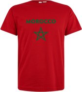 T-shirt rood Morocco met pentagram ster vlag Marokko | Marokkaans elftal | Leeuwen van de Atlas supporter shirt | Africa Cup | WK Voetbal | Marokkaans voetbalelftal fan kleding | Marokko souv