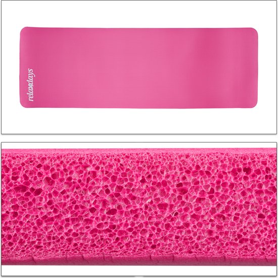 Relaxdays 2x yogamat dik - sportmat - workout matje - jogamat - joga matje - roze van Relaxdays — afbeelding 4