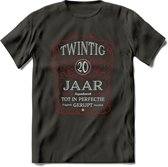 20 Jaar Legendarisch Gerijpt T-Shirt | Rood - Grijs | Grappig Verjaardag en Feest Cadeau Shirt | Dames - Heren - Unisex | Tshirt Kleding Kado | - Donker Grijs - 3XL