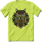 Vos - Dieren Mandala T-Shirt | Oranje | Grappig Verjaardag Zentangle Dierenkop Cadeau Shirt | Dames - Heren - Unisex | Wildlife Tshirt Kleding Kado | - Groen - XL