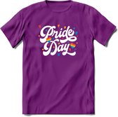 Pride Day | Pride T-Shirt | Grappig LHBTIQ+ / LGBTQ / Gay / Homo / Lesbi Cadeau Shirt | Dames - Heren - Unisex | Tshirt Kleding Kado | - Paars - L