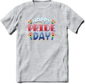 Pride Day | Pride T-Shirt | Grappig LHBTIQ+ / LGBTQ / Gay / Homo / Lesbi Cadeau Shirt | Dames - Heren - Unisex | Tshirt Kleding Kado | - Licht Grijs - Gemaleerd - XXL