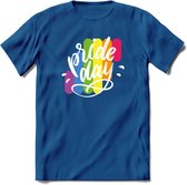 Pride Day | Pride T-Shirt | Grappig LHBTIQ+ / LGBTQ / Gay / Homo / Lesbi Cadeau Shirt | Dames - Heren - Unisex | Tshirt Kleding Kado | - Donker Blauw - M