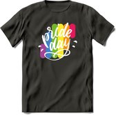 Pride Day | Pride T-Shirt | Grappig LHBTIQ+ / LGBTQ / Gay / Homo / Lesbi Cadeau Shirt | Dames - Heren - Unisex | Tshirt Kleding Kado | - Donker Grijs - XL