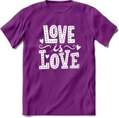 Love Is Love | Pride T-Shirt | Grappig LHBTIQ+ / LGBTQ / Gay / Homo / Lesbi Cadeau Shirt | Dames - Heren - Unisex | Tshirt Kleding Kado | - Paars - XL
