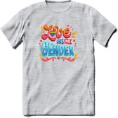 ove Has No Gender | Pride T-Shirt | Grappig LHBTIQ+ / LGBTQ / Gay / Homo / Lesbi Cadeau Shirt | Dames - Heren - Unisex | Tshirt Kleding Kado | - Licht Grijs - Gemaleerd - XL