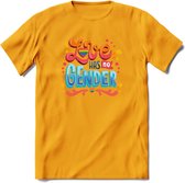 ove Has No Gender | Pride T-Shirt | Grappig LHBTIQ+ / LGBTQ / Gay / Homo / Lesbi Cadeau Shirt | Dames - Heren - Unisex | Tshirt Kleding Kado | - Geel - S