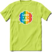 Love Is Love | Pride T-Shirt | Grappig LHBTIQ+ / LGBTQ / Gay / Homo / Lesbi Cadeau Shirt | Dames - Heren - Unisex | Tshirt Kleding Kado | - Groen - XXL