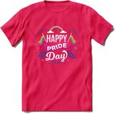 Pride Day | Pride T-Shirt | Grappig LHBTIQ+ / LGBTQ / Gay / Homo / Lesbi Cadeau Shirt | Dames - Heren - Unisex | Tshirt Kleding Kado | - Roze - L
