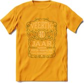 40 Jaar Legendarisch Gerijpt T-Shirt | Mos - Ivoor | Grappig Verjaardag en Feest Cadeau Shirt | Dames - Heren - Unisex | Tshirt Kleding Kado | - Geel - M