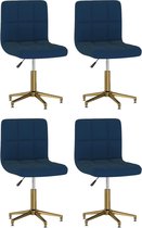 vidaXL Eetkamerstoelen draaibaar 4 st fluweel blauw