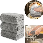 JL E-sales® Sterke Vaatdoek– Bamboe Houtskool Vaatdoek – Microfiber – Extra Absorberend.