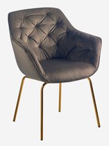 Lucy’s Living Luxe Eetkamerstoel HEDY Champagne – ø 57x62x84 cm – hotel chique - binnen – meubilair – meubels – stoelen – wonen – interieur