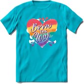 Born This Way | Pride T-Shirt | Grappig LHBTIQ+ / LGBTQ / Gay / Homo / Lesbi Cadeau Shirt | Dames - Heren - Unisex | Tshirt Kleding Kado | - Blauw - 3XL