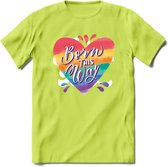 Born This Way | Pride T-Shirt | Grappig LHBTIQ+ / LGBTQ / Gay / Homo / Lesbi Cadeau Shirt | Dames - Heren - Unisex | Tshirt Kleding Kado | - Groen - XXL