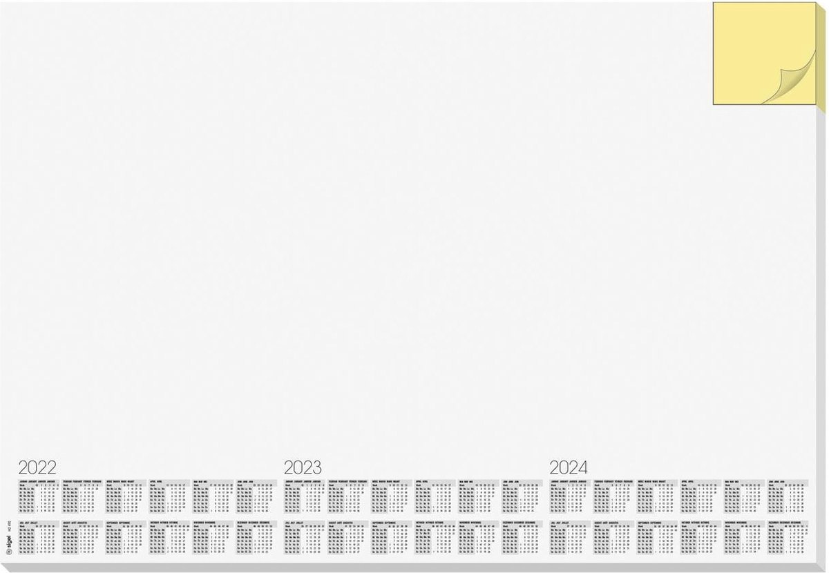 Bureau onderlegger - 59.5 x 41 cm - Kalender 2019/2020/2020 - 30 vellen - Sigel