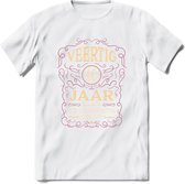40 Jaar Legendarisch Gerijpt T-Shirt | Oud Roze - Ivoor | Grappig Verjaardag en Feest Cadeau Shirt | Dames - Heren - Unisex | Tshirt Kleding Kado | - Wit - XXL