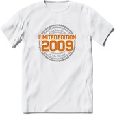 2009 Limited Edition Ring T-Shirt | Zilver - Goud | Grappig Verjaardag en Feest Cadeau Shirt | Dames - Heren - Unisex | Tshirt Kleding Kado | - Wit - L