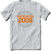 2009 Limited Edition Ring T-Shirt | Zilver - Goud | Grappig Verjaardag en Feest Cadeau Shirt | Dames - Heren - Unisex | Tshirt Kleding Kado | - Licht Grijs - Gemaleerd - L