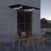 Decoways - Luifel uittrekbaar met windsensor en LED 300x250 cm antraciet