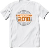 2010 Limited Edition Ring T-Shirt | Zilver - Goud | Grappig Verjaardag en Feest Cadeau Shirt | Dames - Heren - Unisex | Tshirt Kleding Kado | - Wit - XXL