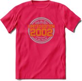 2002 Limited Edition Ring T-Shirt | Zilver - Goud | Grappig Verjaardag en Feest Cadeau Shirt | Dames - Heren - Unisex | Tshirt Kleding Kado | - Roze - M