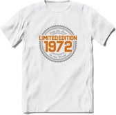 1972 Limited Edition Ring T-Shirt | Zilver - Goud | Grappig Verjaardag en Feest Cadeau Shirt | Dames - Heren - Unisex | Tshirt Kleding Kado | - Wit - L