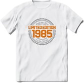 1985 Limited Edition Ring T-Shirt | Zilver - Goud | Grappig Verjaardag en Feest Cadeau Shirt | Dames - Heren - Unisex | Tshirt Kleding Kado | - Wit - XL