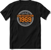 1969 Limited Edition Ring T-Shirt | Zilver - Goud | Grappig Verjaardag en Feest Cadeau Shirt | Dames - Heren - Unisex | Tshirt Kleding Kado | - Zwart - L