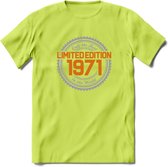 1971 Limited Edition Ring T-Shirt | Zilver - Goud | Grappig Verjaardag en Feest Cadeau Shirt | Dames - Heren - Unisex | Tshirt Kleding Kado | - Groen - L