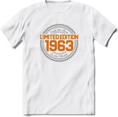 1963 Limited Edition Ring T-Shirt | Zilver - Goud | Grappig Verjaardag en Feest Cadeau Shirt | Dames - Heren - Unisex | Tshirt Kleding Kado | - Wit - 3XL