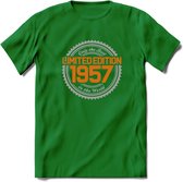 1957 Limited Edition Ring T-Shirt | Zilver - Goud | Grappig Verjaardag en Feest Cadeau Shirt | Dames - Heren - Unisex | Tshirt Kleding Kado | - Donker Groen - XXL