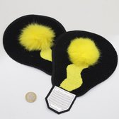 Set van 4 Gloeilampen Patches Hotfix 22*15cm met Bont Pompon