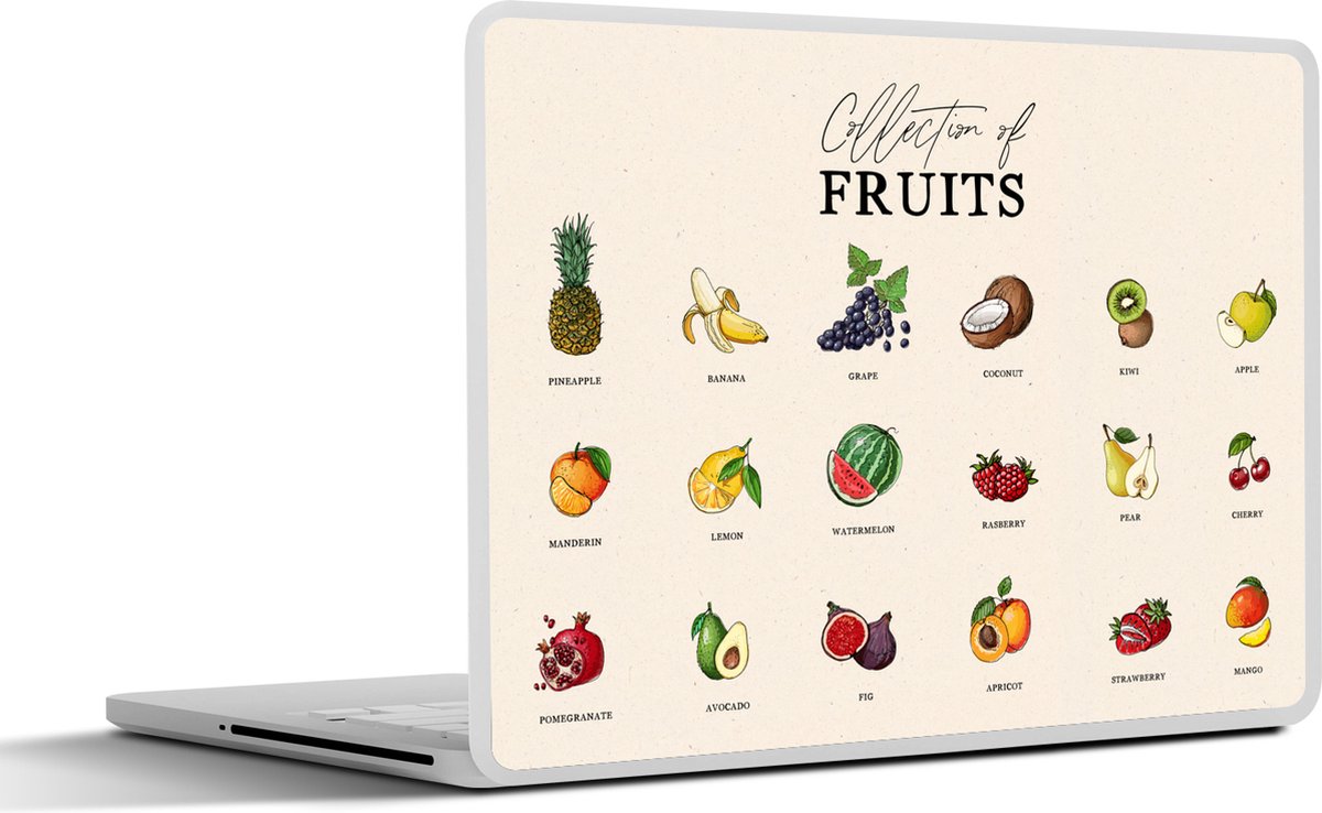 Laptop sticker - 15.6 inch - Fruit - Keuken - Voedsel - 36x27,5cm - Laptopstickers - Laptop skin - Cover - Cadeau voor vrouw
