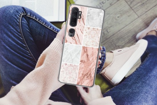 Xiaomi Mi Note 10 Pro - Marbre - Wit - Rosé - Coque de téléphone en Siliconen