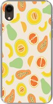 Geschikt voor iPhone XR hoesje - Fruit - Patronen - Meloen - Siliconen Telefoonhoesje