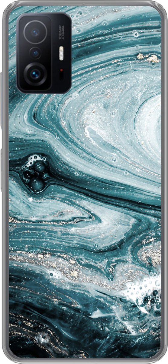 Telefoonhoesje Geschikt voor Xiaomi 11T Pro hoesje - Marmer print - Mineralen - Natuursteen - Siliconen Telefoonhoesje Telefoonhoesje