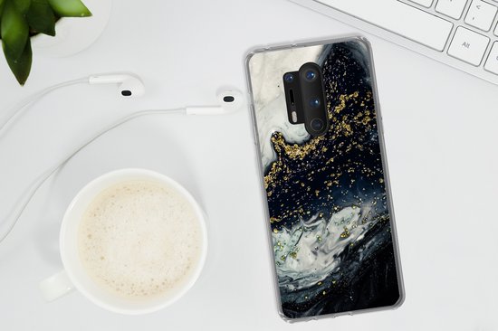 OnePlus 8 Pro - Marbre - Natuursteen - Or - Siliconen