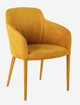 Lucy’s Living Luxe Eetkamerstoel CACAO Geel – ø 48x61x87 cm – hotel chique - binnen – meubilair – meubels – stoelen – wonen – interieur
