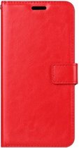 LuxeBass Hoesje geschikt voor Huawei P Smart (2019) - Bookcase Rood - portemonnee hoesje - telefoonhoes - gsm hoes - telefoonhoesjes