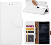 LuxeBass Hoesje geschikt voor Nokia 6 - Bookcase Wit - portemonnee hoesje - telefoonhoes - gsm hoes - telefoonhoesjes